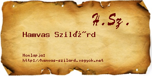 Hamvas Szilárd névjegykártya